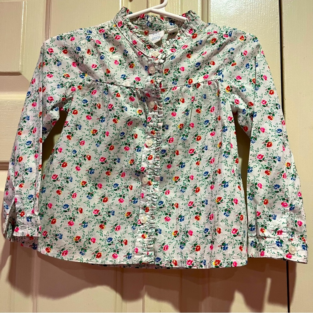 Gap x Sarah Jessica Parker Floral Ruffle Girls Shirt Size 3